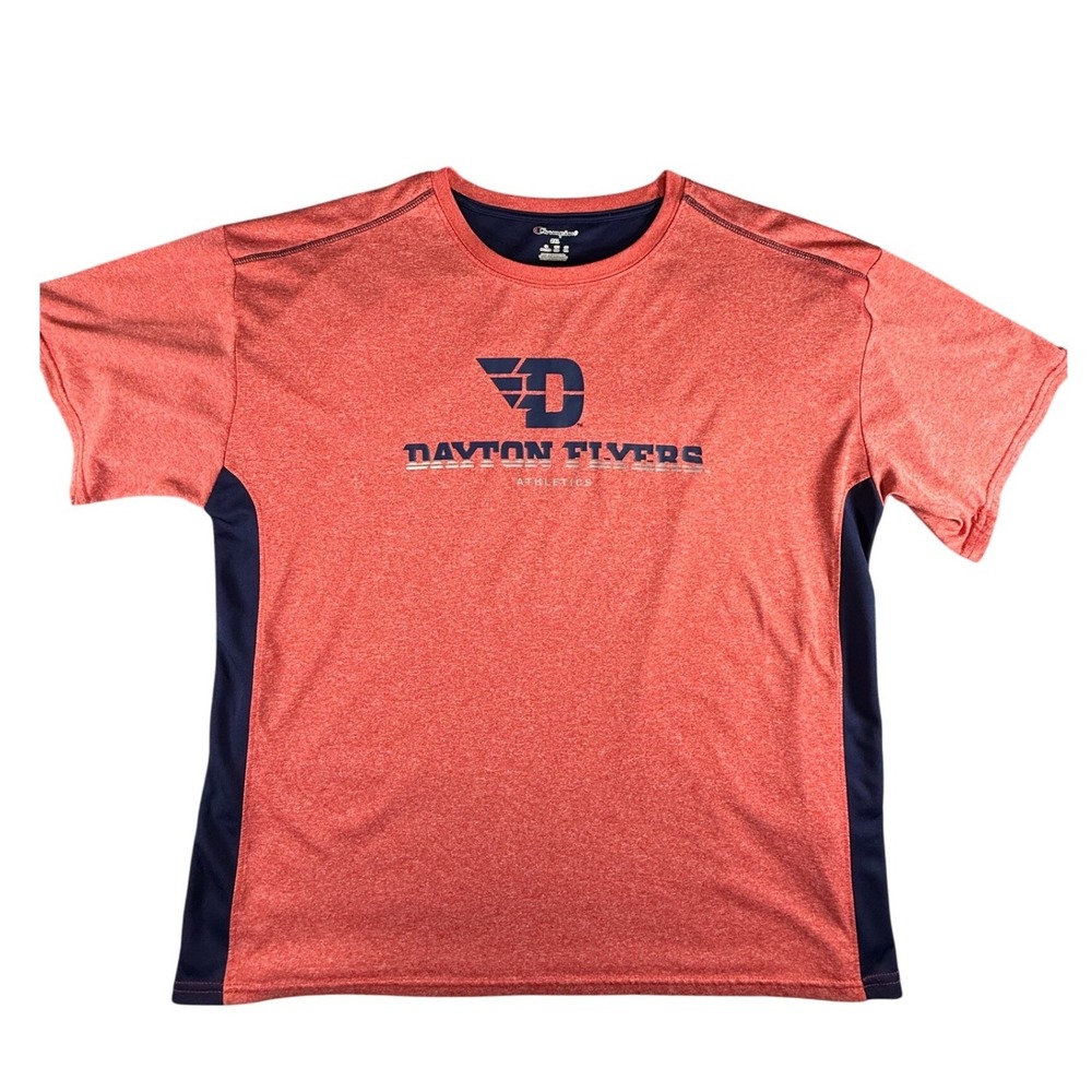 Champion Dayton Flyers Athletics T Shirt‎ 2XL Red Blue Athletic Men's EUC